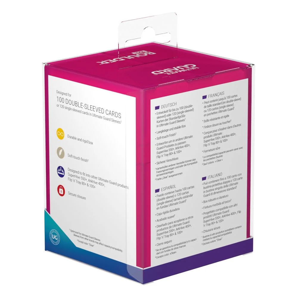 Ultimate Guard Boulder 100+ (76 x 75 x 98.5 mm) - Rhodonite (soft-touch finish)